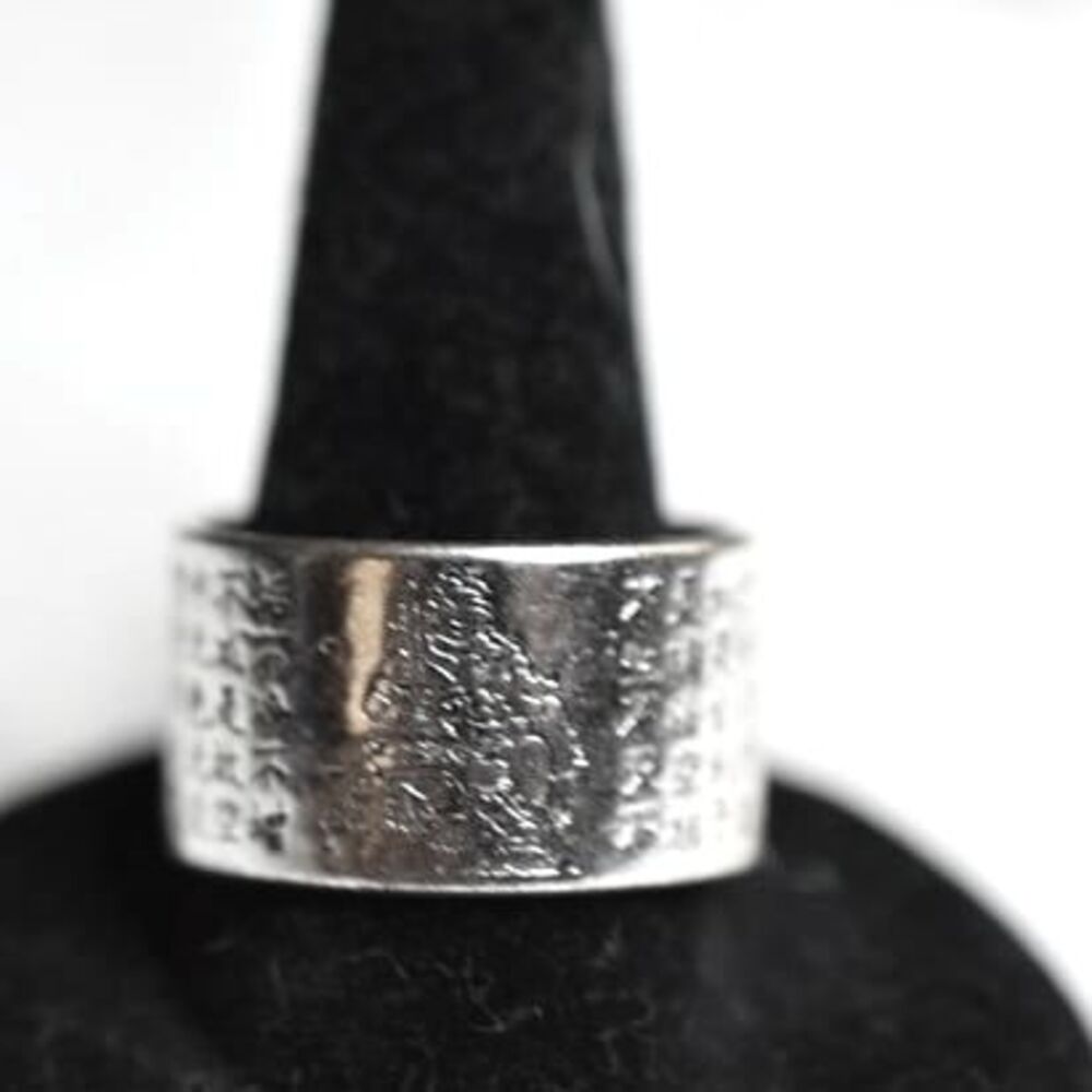 NWO Zodiac Budda Unisex Goth Punk Renfest Wide Cuff Size 4-5 Metal Alloy Ring